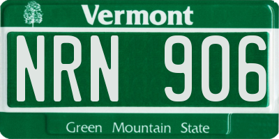 VT license plate NRN906