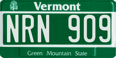 VT license plate NRN909