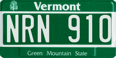 VT license plate NRN910
