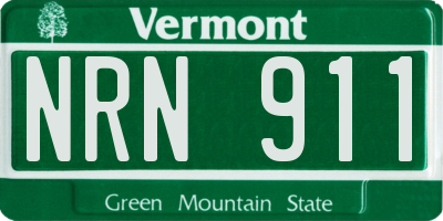 VT license plate NRN911