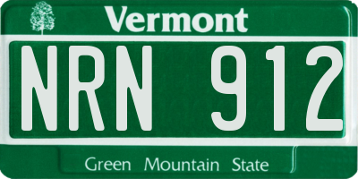 VT license plate NRN912