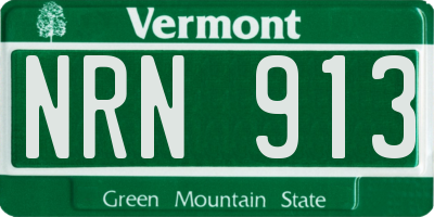 VT license plate NRN913