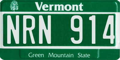 VT license plate NRN914