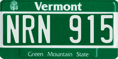VT license plate NRN915