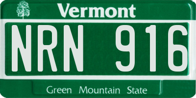 VT license plate NRN916
