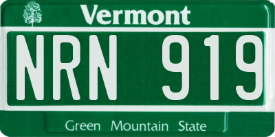 VT license plate NRN919