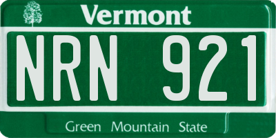VT license plate NRN921
