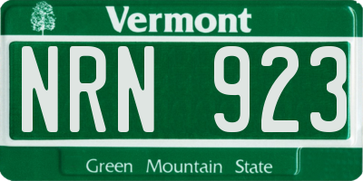 VT license plate NRN923