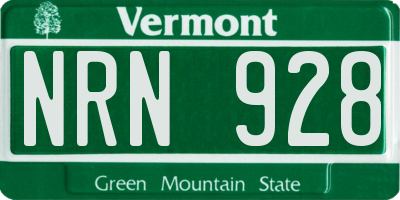 VT license plate NRN928