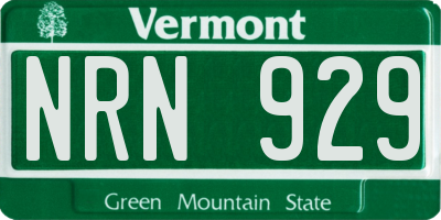 VT license plate NRN929