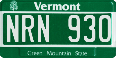 VT license plate NRN930
