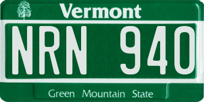 VT license plate NRN940