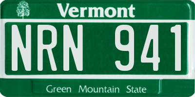 VT license plate NRN941