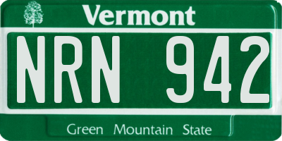 VT license plate NRN942