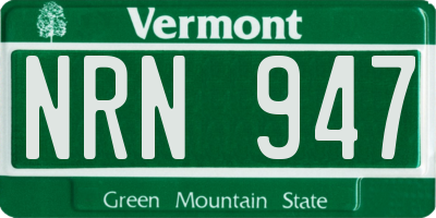 VT license plate NRN947