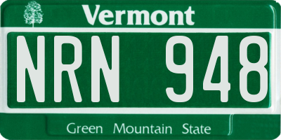 VT license plate NRN948