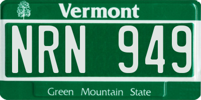 VT license plate NRN949