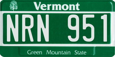 VT license plate NRN951