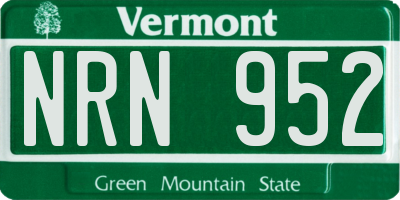 VT license plate NRN952