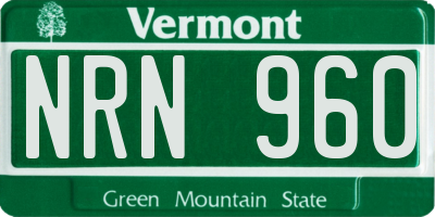 VT license plate NRN960