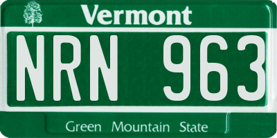 VT license plate NRN963