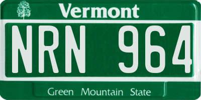 VT license plate NRN964