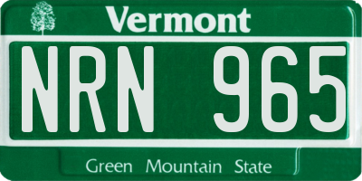 VT license plate NRN965