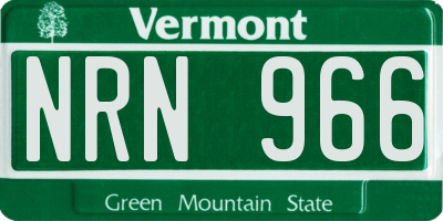 VT license plate NRN966