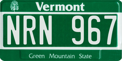VT license plate NRN967