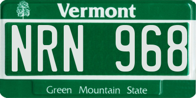 VT license plate NRN968