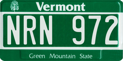 VT license plate NRN972