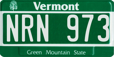 VT license plate NRN973