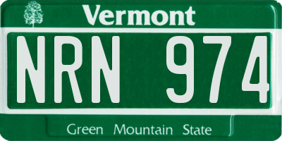 VT license plate NRN974