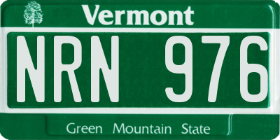 VT license plate NRN976