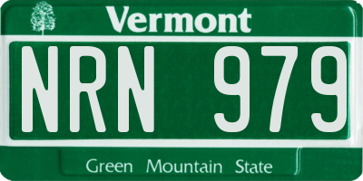 VT license plate NRN979