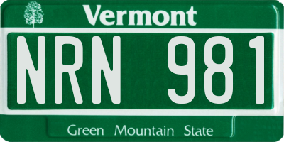 VT license plate NRN981