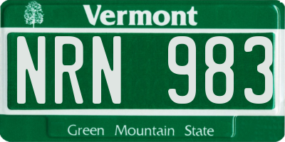 VT license plate NRN983