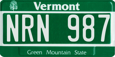 VT license plate NRN987