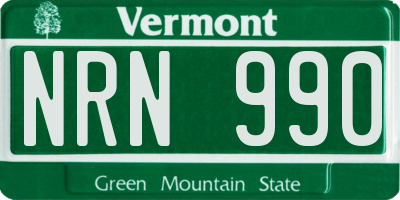VT license plate NRN990