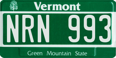 VT license plate NRN993