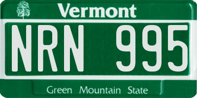 VT license plate NRN995