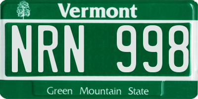 VT license plate NRN998