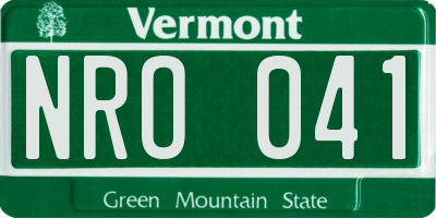VT license plate NRO041