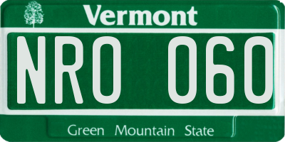 VT license plate NRO060