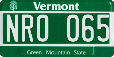VT license plate NRO065