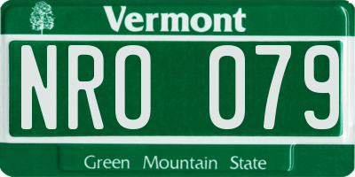 VT license plate NRO079
