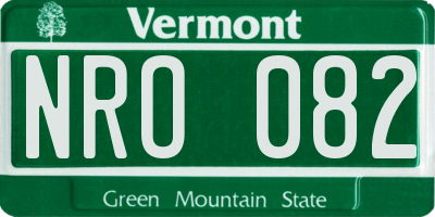 VT license plate NRO082