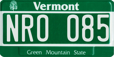 VT license plate NRO085
