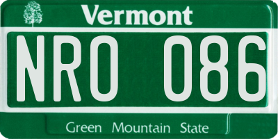 VT license plate NRO086