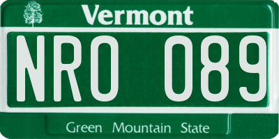 VT license plate NRO089